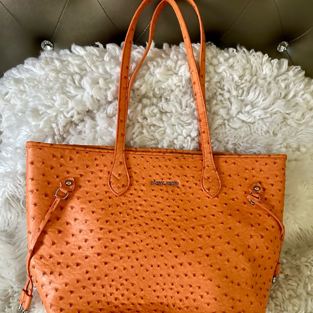 SOLD!! Sassy Jones ostrich tote